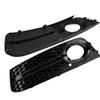Glossy Black Front Bumper Fog Light Grilles, 2pcs with ABS Material, Lightweight and Colorfast for B8 2009 to 2012, Anti Scratch, Dust Proof
