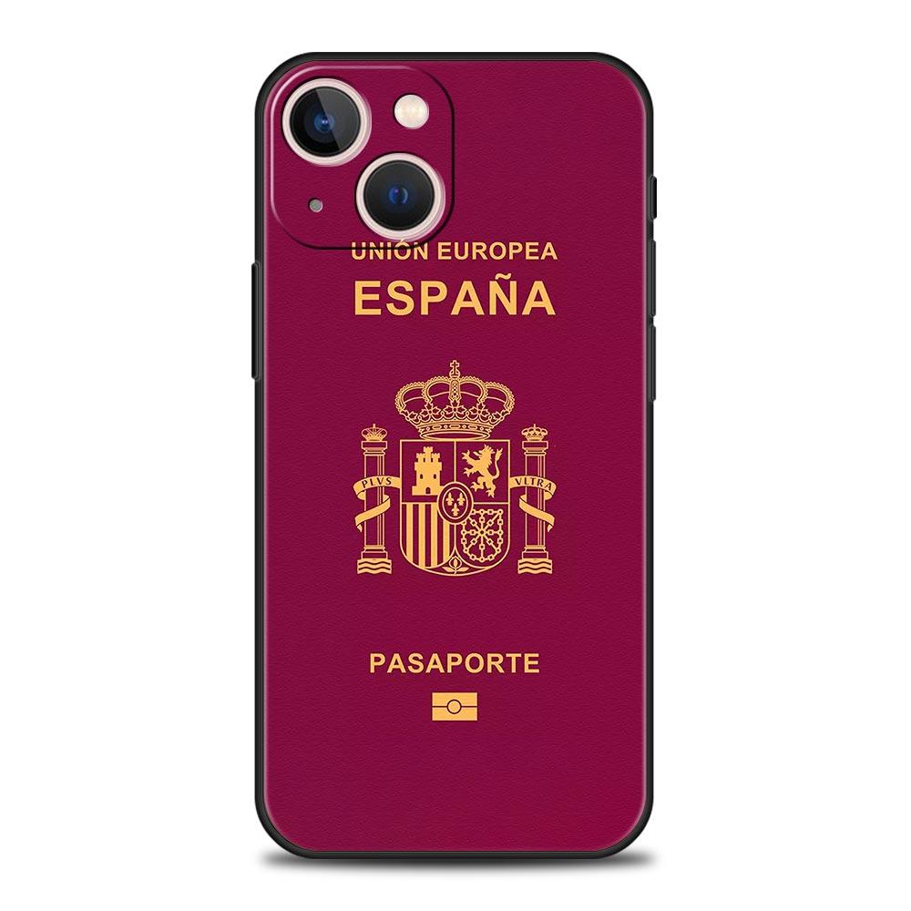 Morocco Ukraine Passport For iPhone 11 12 13 15 14 Pro Max Phone Case X XR XS 7 8 Plus SE 2020 Luxury Black Soft Cover Funda