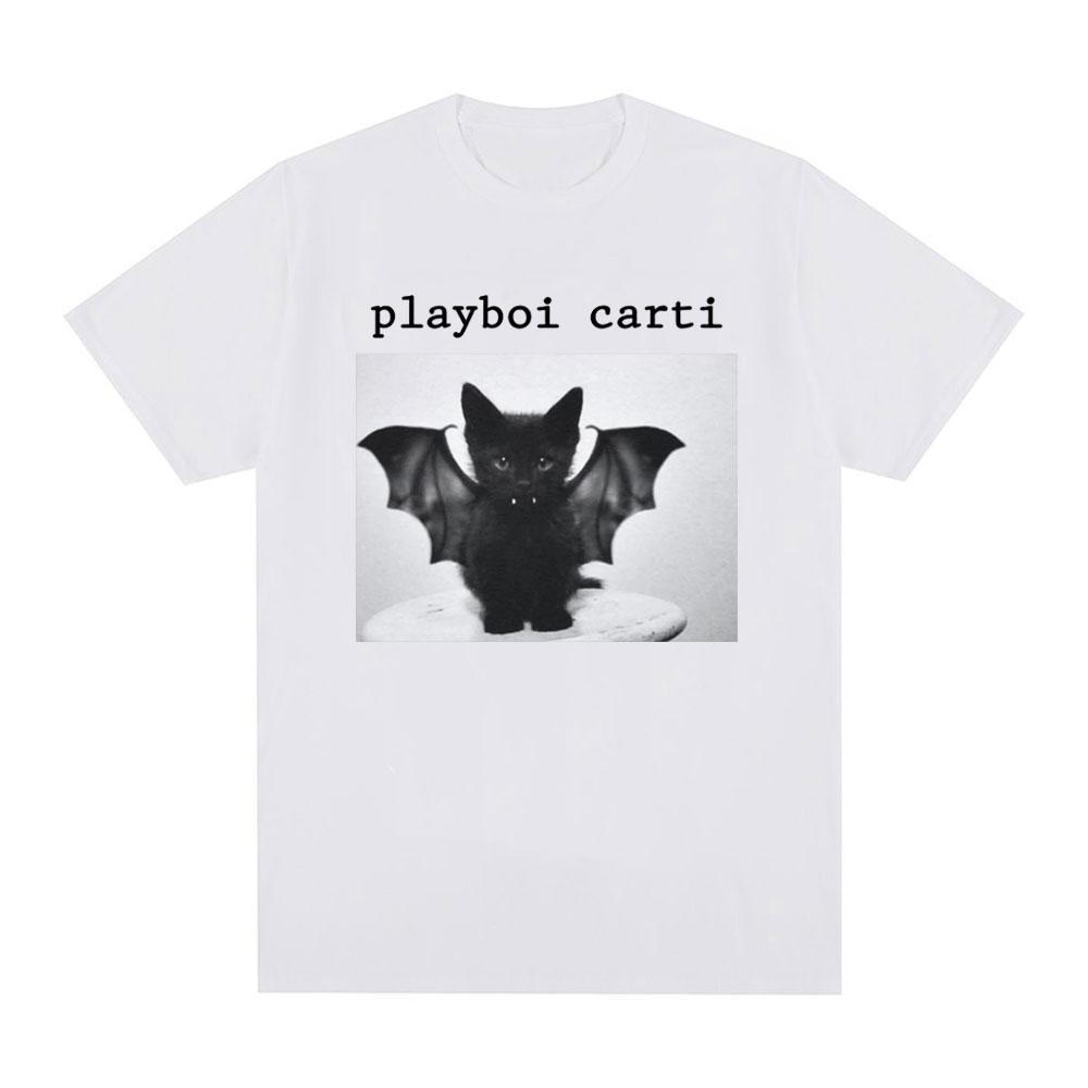 Rapper Playboi Carti Kat Grafische Print T-shirt Vintage Jaren 90 Vintage Hip Hop T-shirt Mode Casual Oversized T-shirts Streetwear