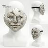 Transparent Eye Hole Mask Halloween Horror Cracked Face Mask, Breathable Lightweight Foam Retro Old Style with Adjustable Strap Scary Props,