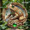 Metal Gold Frog Sign Retro Ornate Framed Wall Art Home Decor