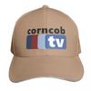 Corncob Tv Baseball Cap Snapback Flat Bill Strapback Dad Hat Six Panel Structured Crown