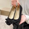 Fashion Ladies Footwear Slip-on Square Toe With Bow Women's Flat Shoes Comfortable Chic and Elegant Low Price Korean Style Popular Shoe