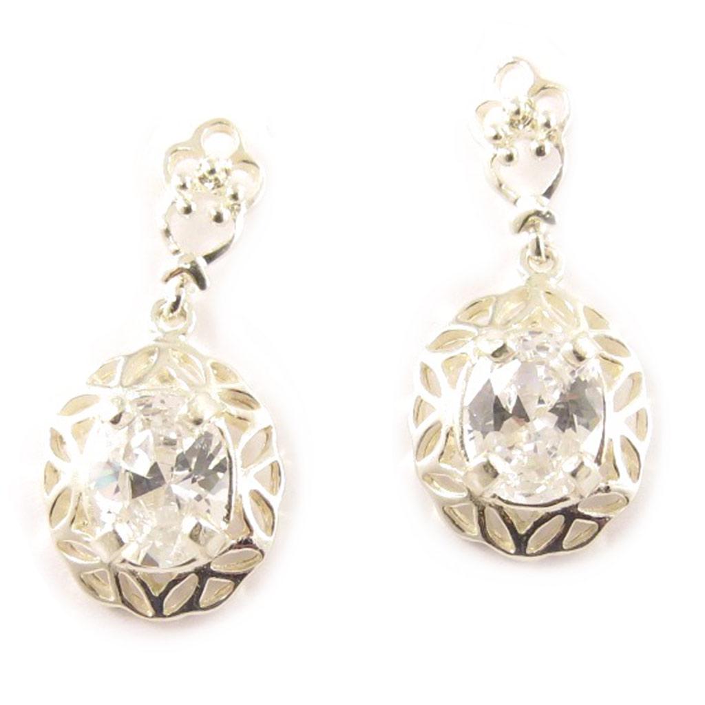 Les Trésors De Lily [C5650] - Silberohrringe 'Palais des Glaces' Weiß