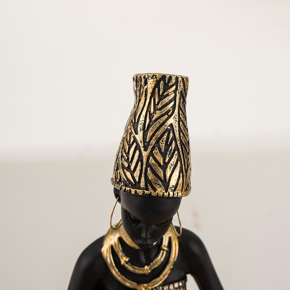 African Black Women Resin Tray Ornaments for Home Decor