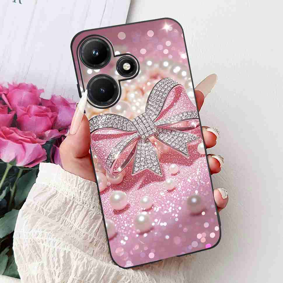 For Infinix Hot 30i 6.56" Case Tiger Luxury Flower Butterfly Silicone Soft Black Cover For Infinix Hot30i 30I X669C Phone Cases