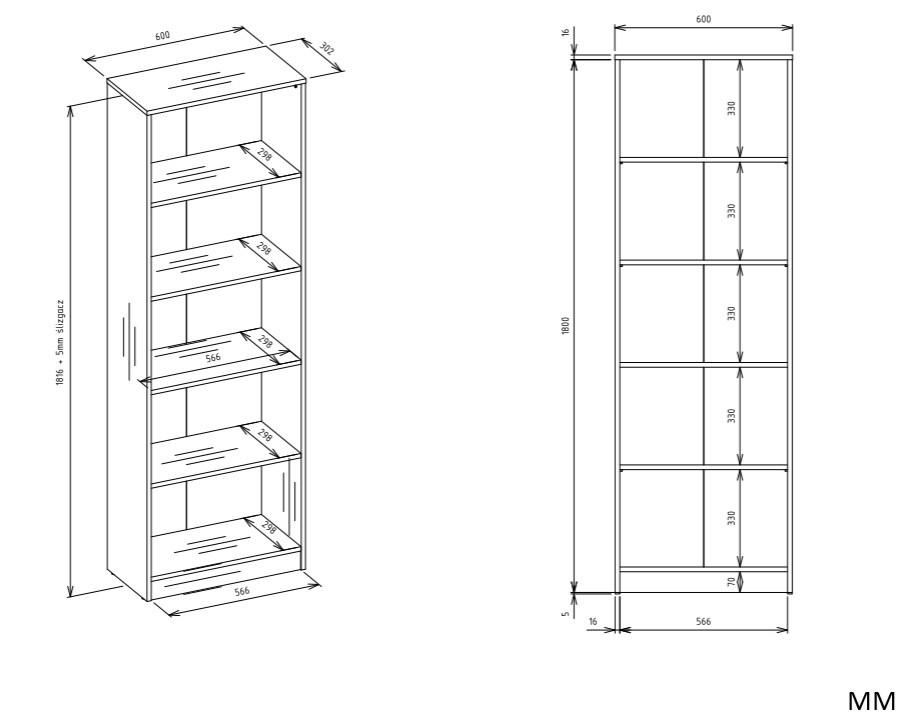 Möbelset Schreibtisch Arto + Kommode Malwa M6 + Regal R60 Weiß Für Büro