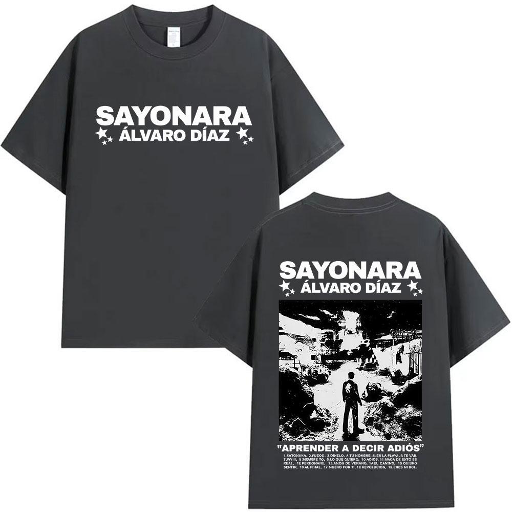 Rapper Alvaro Diaz Sayonara s 2025 Tour Album Cover T-shirt Men s Hip-hop Gothic Summer Print 100% Pure Cotton T-shirt 4XL