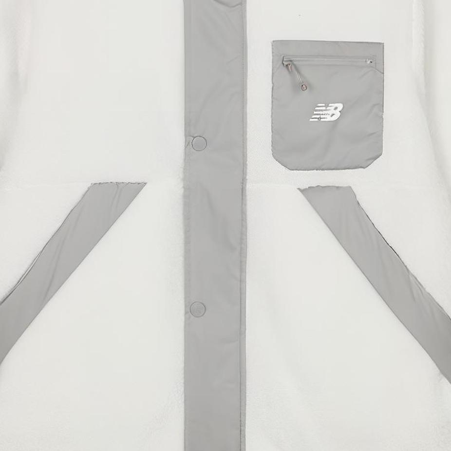 New Balance Velvet Jackets Men's White Stand Collar Thickened And Fleece Lined AMJ33323-CIC