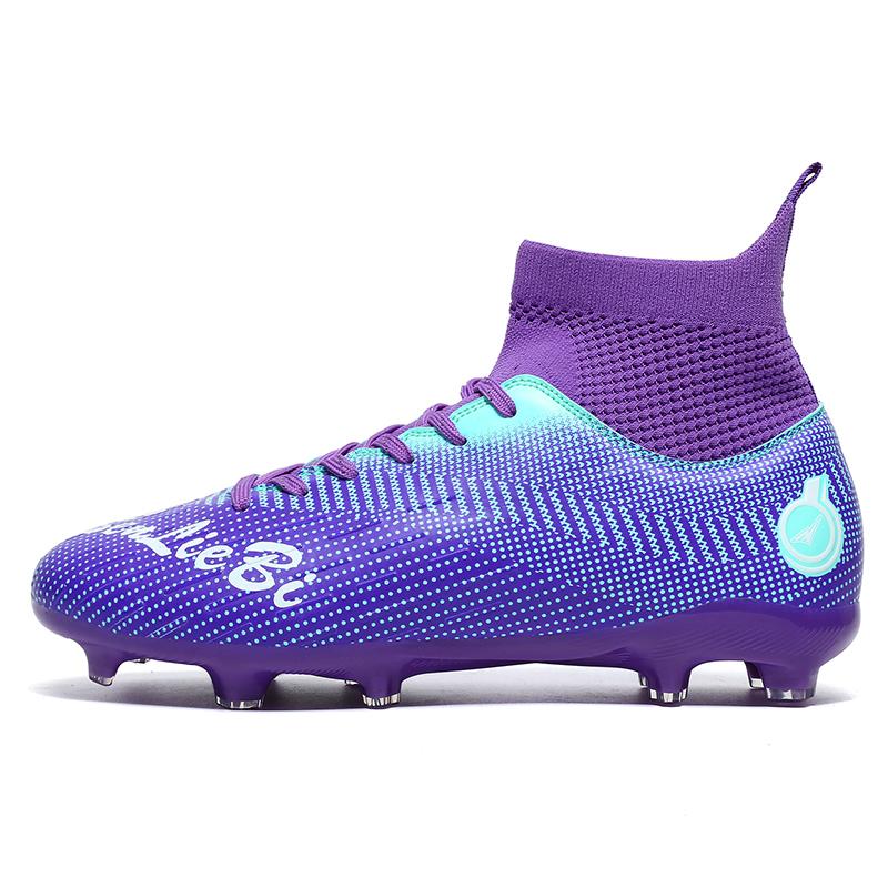 Męskie buty piłkarskie typu high-top Kolorowe outdoorowe buty sportowe z długimi kolcami Duży rozmiar Młodzieżowe buty sportowe Buty piłkarskie dla dzieci