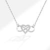 Micro Paved Zircon Infinity Heart Mobius Pendant Necklace Elegant Versatile Fashion Jewelry For Women