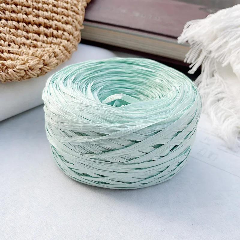 180m Raffia Yarn Paper Grass 100g/pcs for Knitting and Crochet Handmade Diy Straw Hat Bag Doll Slippers Weave Soft Yarn Thread