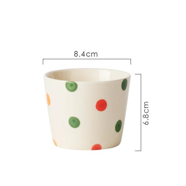 Vintage Polka Dot Bowls Plates Tableware High Aesthetic Value Ceramic Soup Bowls Plates Chopsticks Set