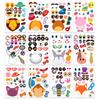 12Sheets Make A Face Diy Sticker Safari Animal Mermaid Decoration Kid Enlightenment Jigsaw Puzzle Stickers Funny Cartoon Pet Zyf
