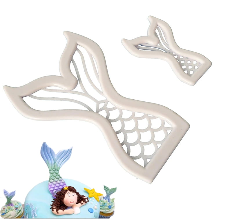 Mermaid Tail Sugar Paste Cutters 2 pcs