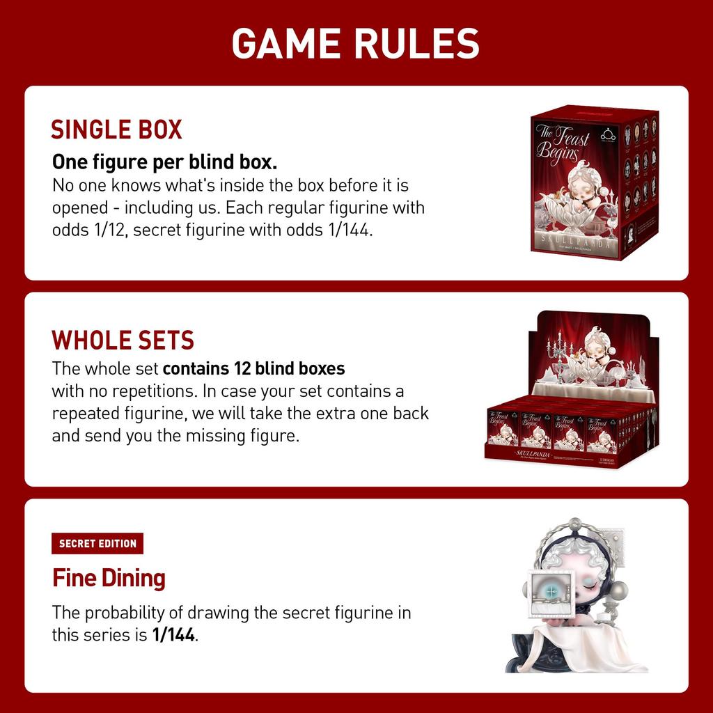 [POP MART Official Store] SKULLPANDA The Feast Begins Series [1 Piece] Skullpanda Figure Toy Model Kit Gift Fan Activity POPMA Authentic