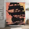 Sailing Ship Shower Curtain Black Pink Nautical Bath Decor for Kids or Adults Polyester Fabric with Hooks Perfect Gift Idea For