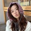 Small Scarf Women Korean Style Neckband Ear Warmer Dual-Purpose Hat Striped Knitted Wool Versatile Cute Neckband