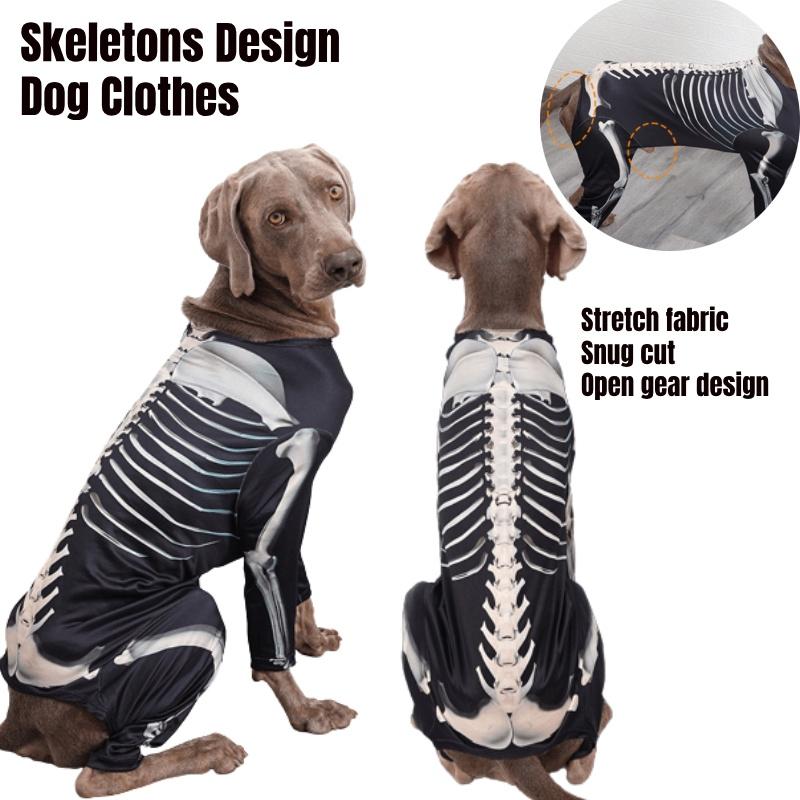 Premium Polyester Dog Clothes For Halloween Transform Your Dog Into A Cool Skeleton