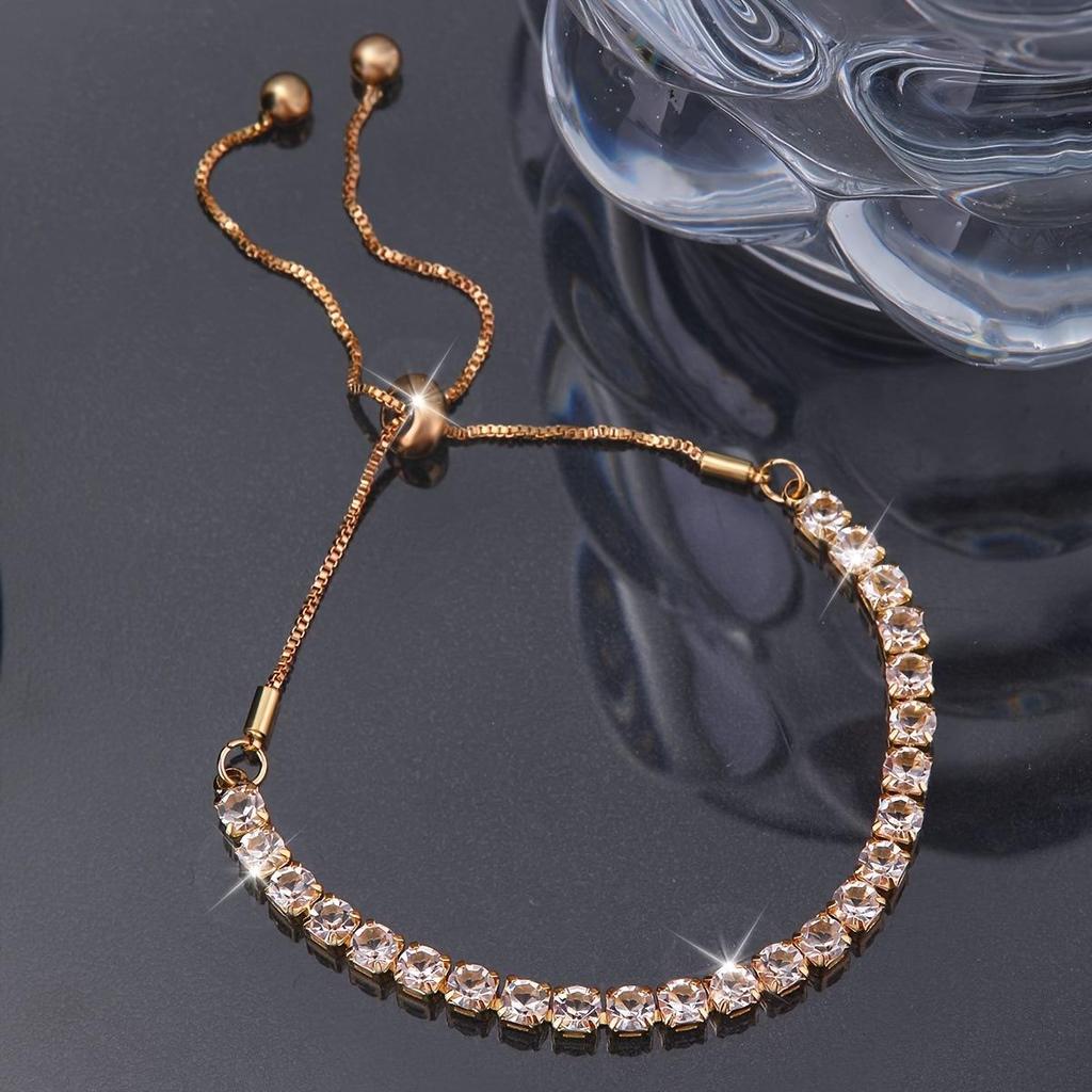 Regulowana Bransoletka Damska z Cyrkoniami - Nieśniedziejąca, Stylowy i Luksusowy Design