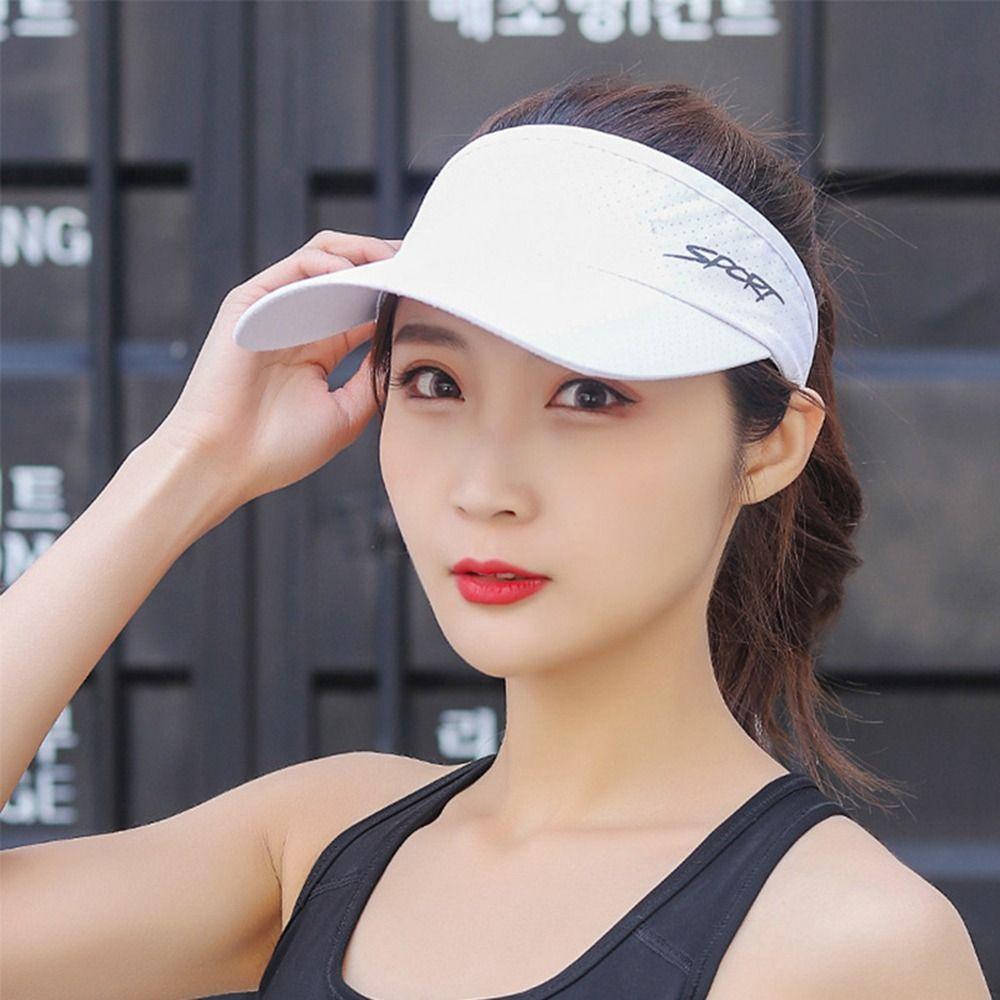Sports UV Protection Solid Color Wide Brim Korean Style Hat Sun Hat Women Cap Empty Top Hat