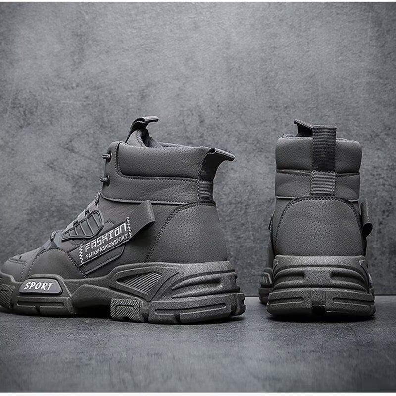 Casual Outdoor Workwear Boots  Trendy Men's Shoes Leather Boots  High Top Men's Boots Dirt Resistant and Waterproof Boots Retro Men's Boots