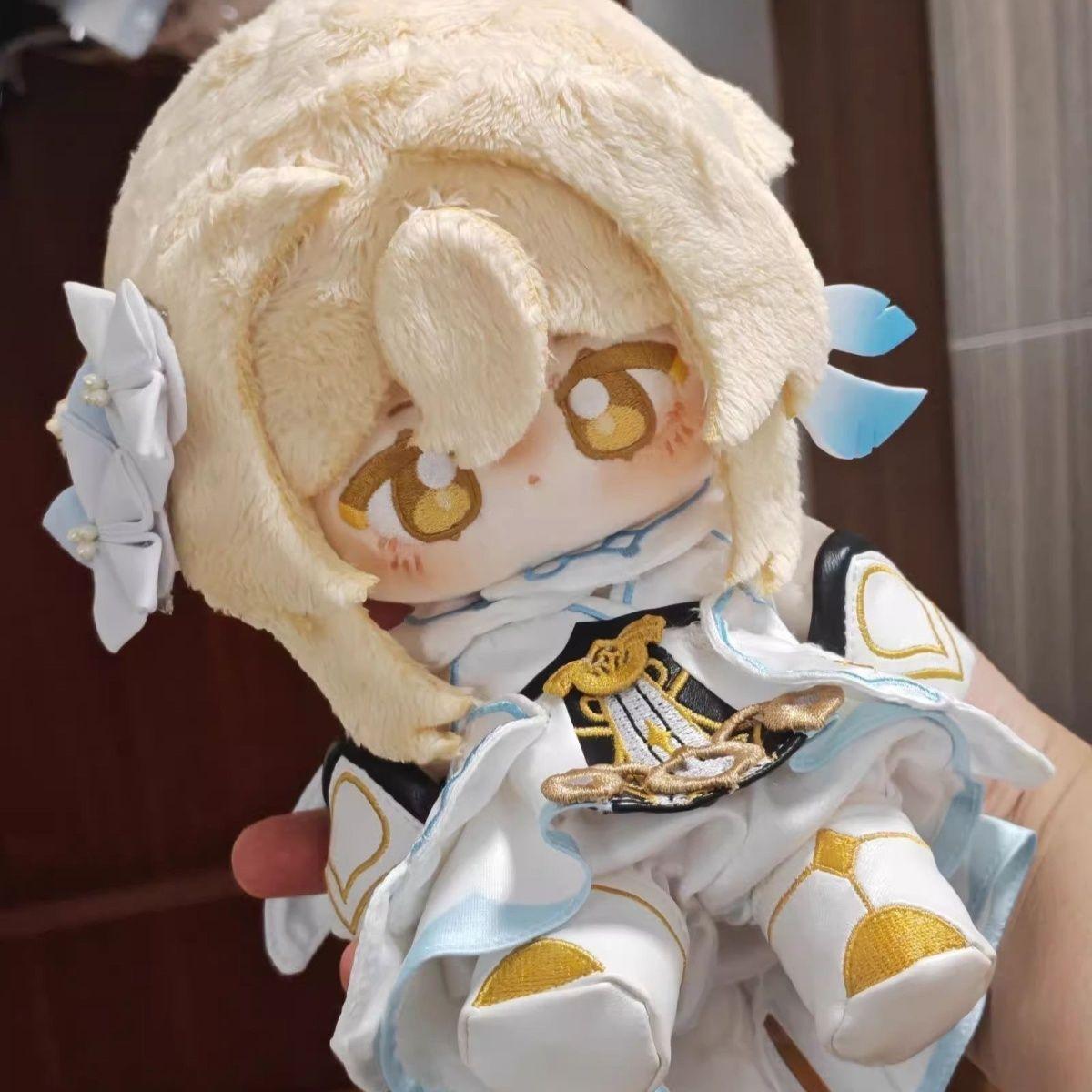 20cm Spiel Genshin Impact Lumine Kuscheltier Plüsch Anziehpuppe Baumwollpuppe Kawaii Cosplay Plüschkörper Cartoon Fans Sammlung Spielzeug Geschenk no Skeleton white