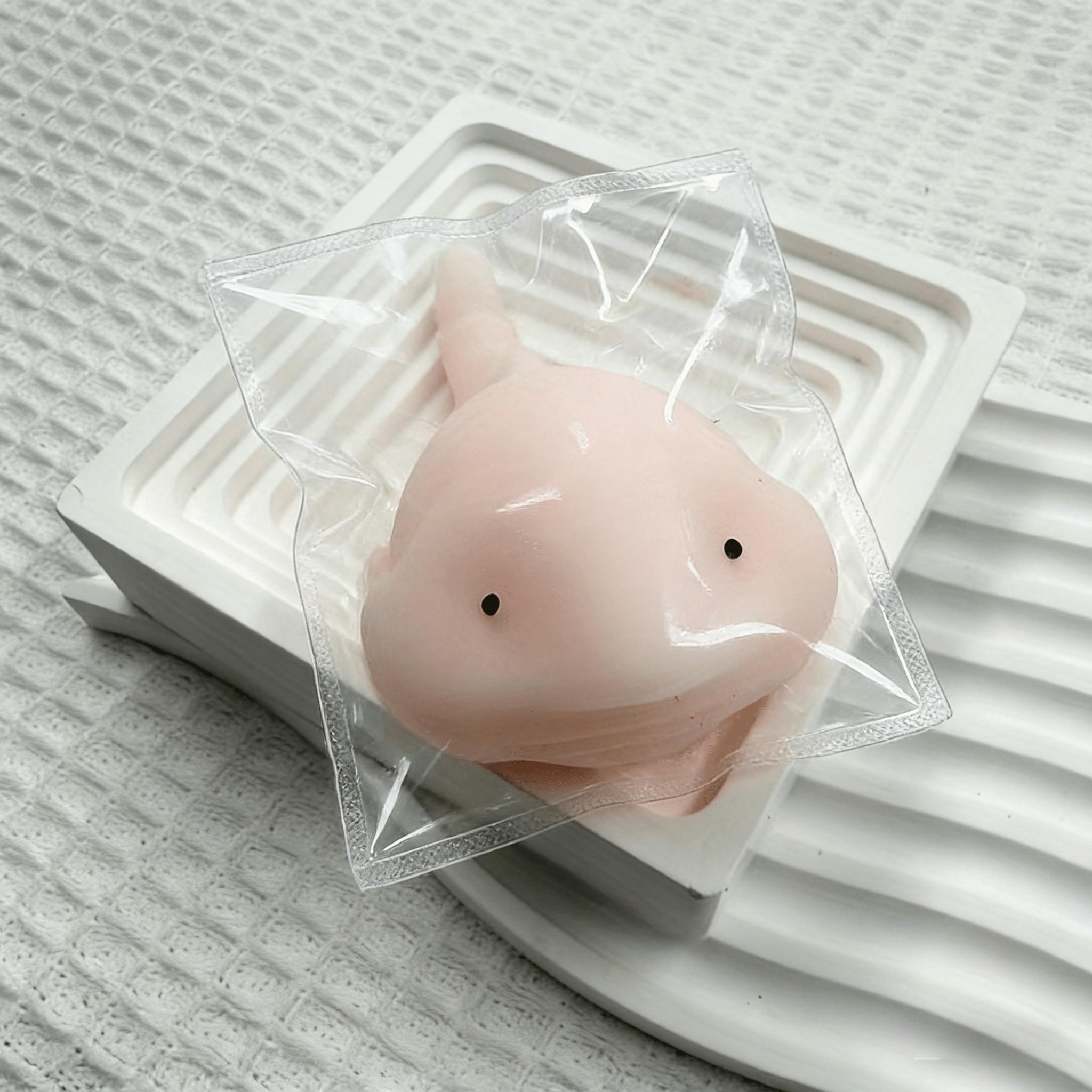 

1PC Blobfish Squishy Toy, Soft TPR Slow Rise Stress Ball, Desk Decor Fidget for Students, Halloween New Year Party Gift світло-сірого кольору