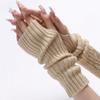 Lange Fingerlose Handschuhe Damen Fäustling Winter Armstulpen Gestrickte Ärmel Fein Lässig Weich Mädchen Goth Kleidung Punk Gothic Handschuh