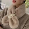 Women Winter Faux Rabbit Fur Scarf Warm Soft Neck Warmer Korean Style Collar Cozy Neck Shawl for Autumn Winter Fashion Accessory