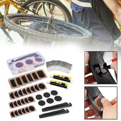 Outdoors Ride Bike Repair Kit With Portable Storagebox- Puncture Patches Bicycle Cycle Inner Tube Puncture Tyre Patch Glue Tool