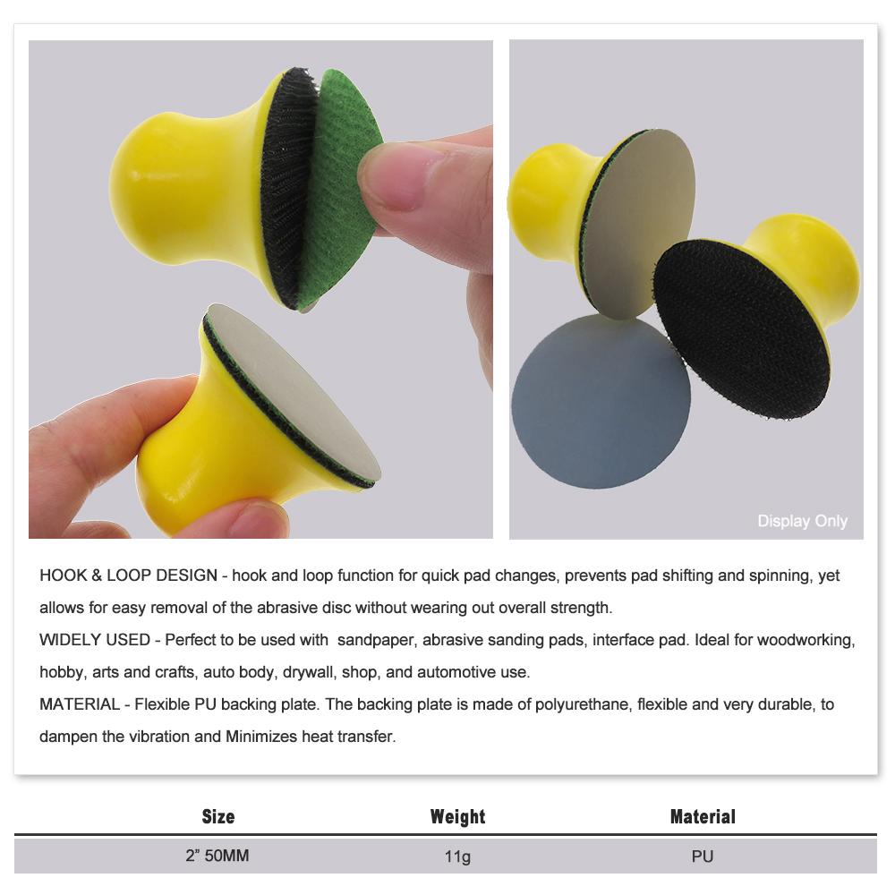 Sand Paper Backing Elastic Hand Sanding Block PU Foam Sanding Disc Holder For Hook & Loop Sandpaper