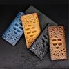 Men's Wallets Business Long Crocodile PU Leather Fashion Thin Wallet Without Zipper 4 Color Card Holder Long Purse Wallets