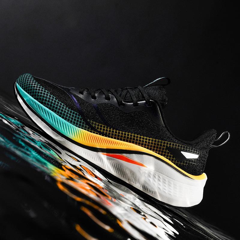 

2025 new college style full palm carbon board ultra-light racing sports shoes men and women versatile youth fashion running shoes 45 чёрный