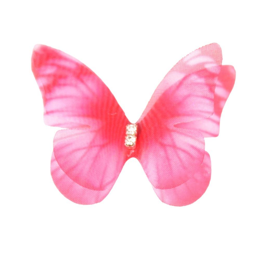 3D Organza Fabric Appliques Double-layer Handmade Chiffon Embroidered Patches Gradient Color Simulation Mesh Patch