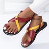 Fashion New Style Fashion Women's Cross Strap Toe Loop Flat Slippers Solid Color Open Toe Non Slip Slides Shoes Outdoor Casual Sandals