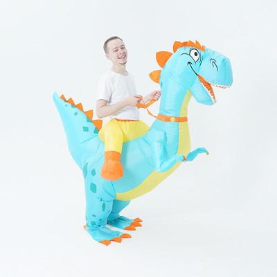 Halloween Dinosaur Raptors Inflatable Doll Costume, Party Stage Performance Clothes Half-length Cycling Suit