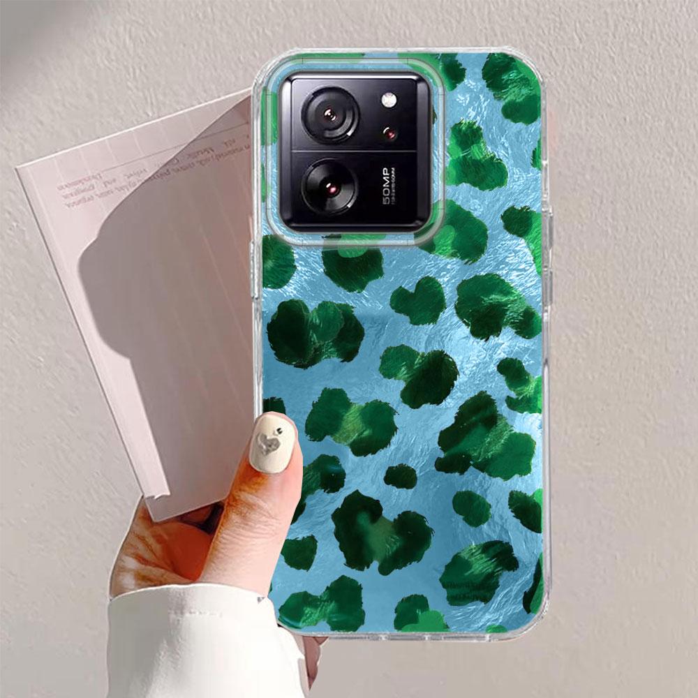 Pink Green Leopard Print Pattern Phone Case for Xiaomi 13T 14T 11 Lite NE Poco X5 M6 Pro X6 X7 X3 Pro NFC C65 C61 M5S TPU Cover