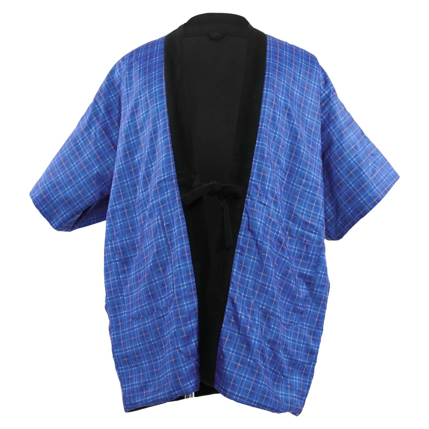 

Hanten with sleeves or without with cotton for C Blue check [KYOETSU] [Kyoetsu] sleeves, filling, men, winter, fleece, (sleeveless, 14. (sleeveless),