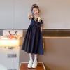 Girls Summer Preppy Knee-Length Dress for Elementary School