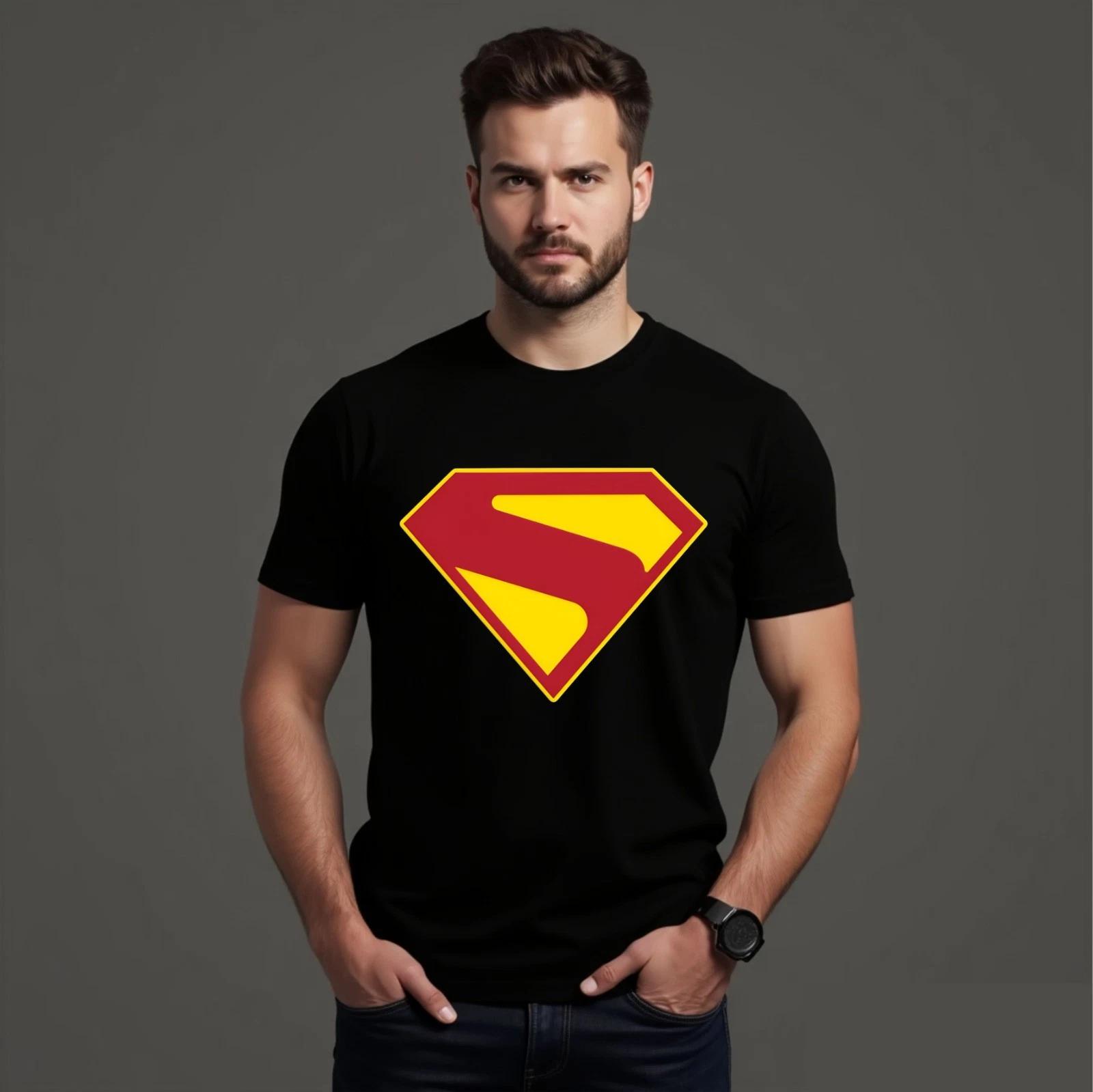 Superman T-Shirt Blue Classic Hero Logo T Comic Style Justice League Movie Top S