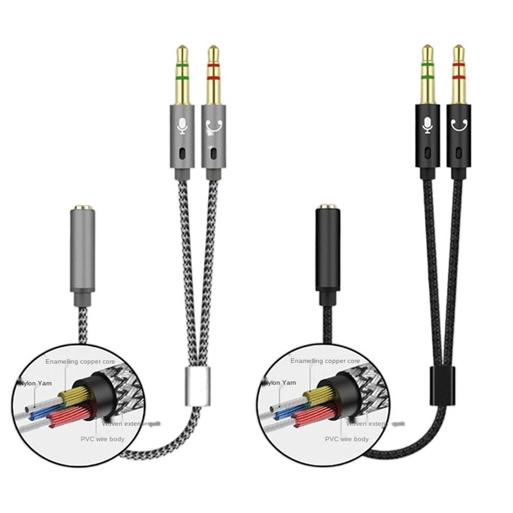 Cable Headphone Jack Headphone Cable 1 Female to 2 Male AUX Cable Cable Converter Y Splitter Cable