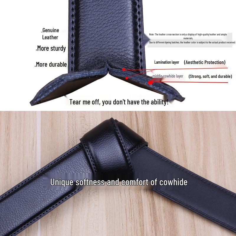 Men's High-End Genuine Leather Automatic Buckle Belt
