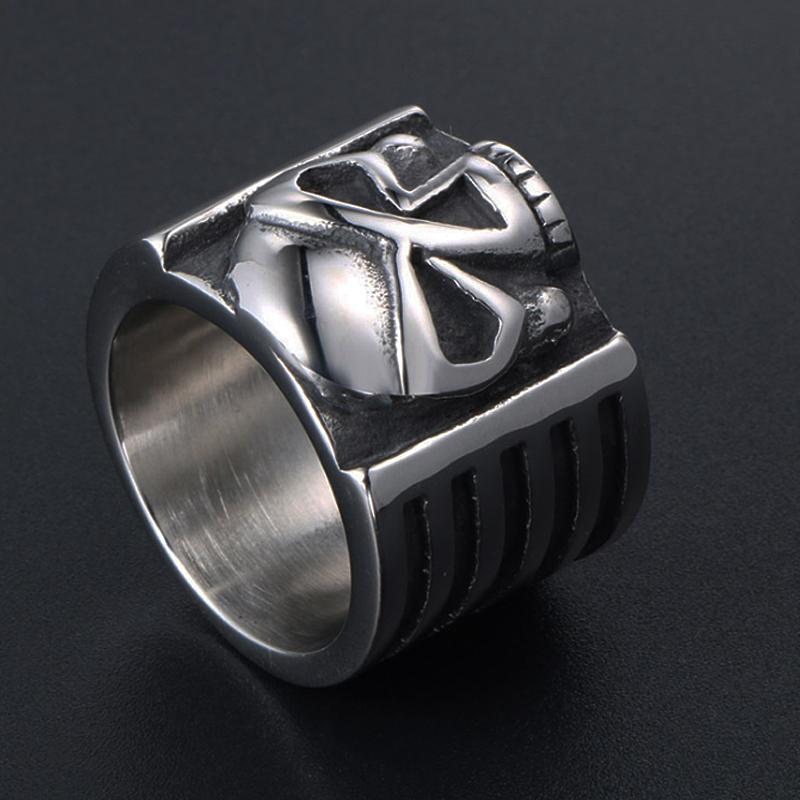 Anello Vintage Teschio Fantasma in Acciaio Inossidabile per Uomo Anelli Punk Gotici Larghi Anello Maschile Heavy Metal Hip Hop Gioielli Regali Dropshipping