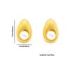 Fashion Stainless Steel Pearl Earrings For Women Geometric Irregular Metal Stud Earring Trendy Jewelry Gift