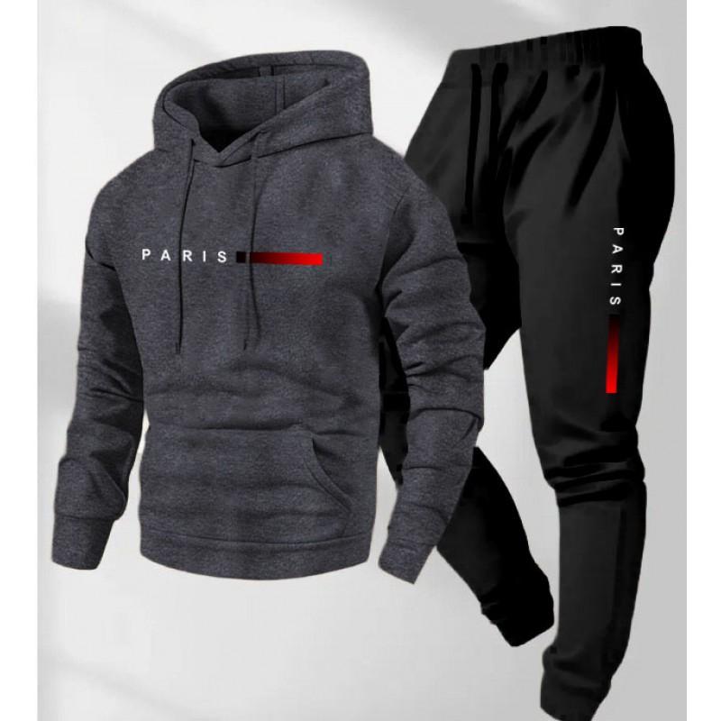 Mens Hooded Oversized Sweatshirt Set Long Sleeve Top Pants Casual Sportswear