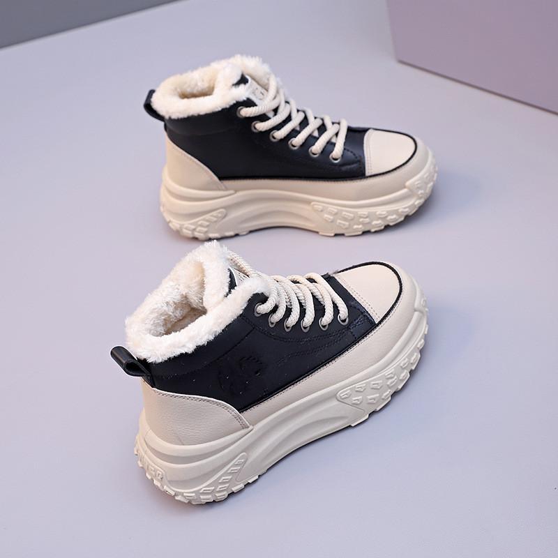 

Осенне-зимняя обувь больших размеров, зимние ботинки, короткие ботинки, утепленные бархатом, теплые хлопковые туфли, высокие женские туфли, женские ботинки 40 чёрный