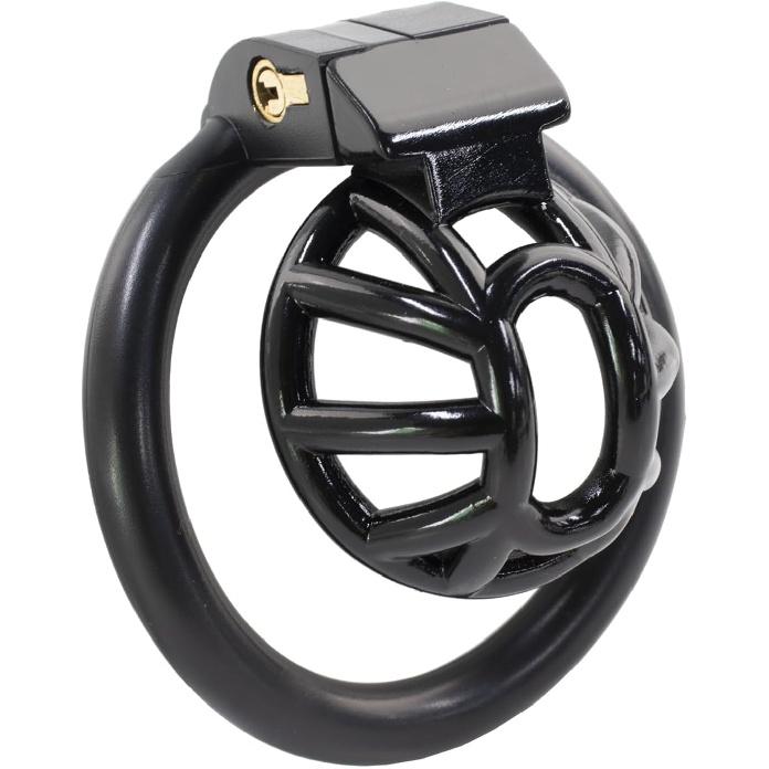 FREDORCH 2022 Super Small Penis Ring Sissy Chastity Cage,Locked in Male Chastity Device with 4 Base Ring (L-Large, Black)