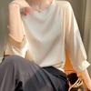 In Summer Satin Silk Half-Sleeve Tee Tops Basic Solid Women‘s T-Shirt Casual O-neck Thin Shirts Ladies Loose Blouses
