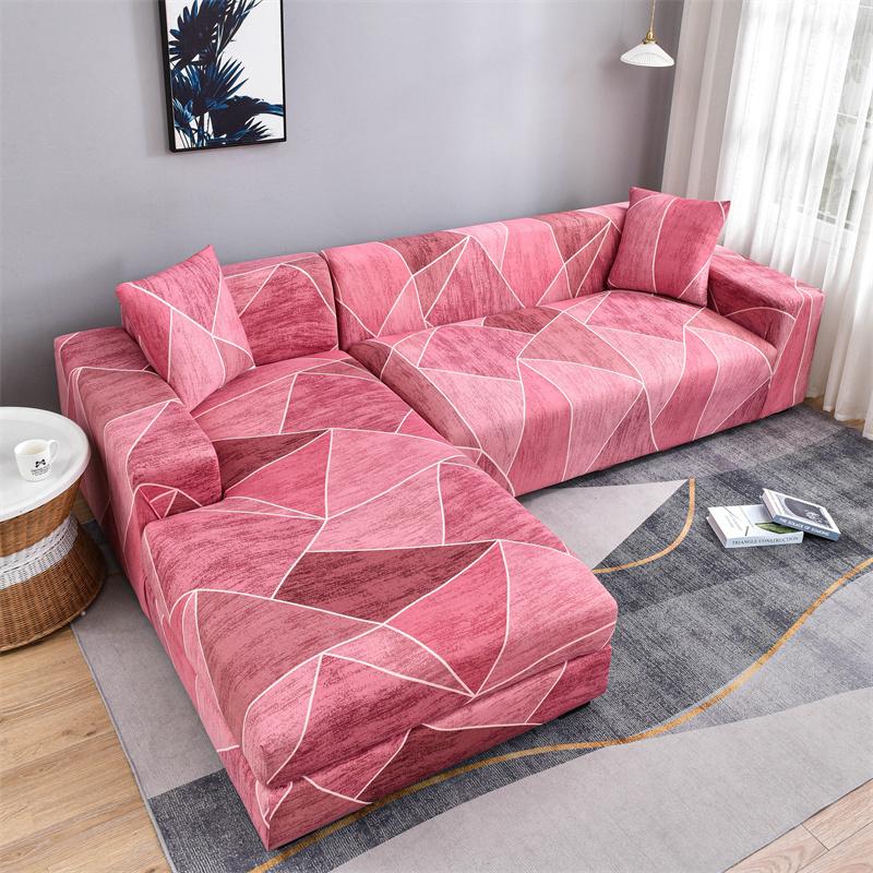 Geometric Sofa Covers For Living Roomastic Corner Couch Cover Sectional Corner L Shaped Chaise Longue Slipcover Funda De Sofá